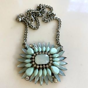 Blue and silver statement necklace